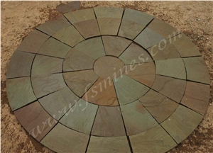 Raj Green Sandstone Circle Pavement