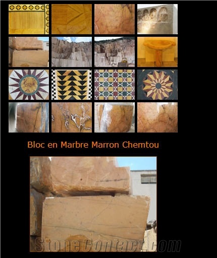 Marbre Marron Chemtou Marble Slabs & Tiles, Tunisia Yellow Marble