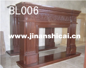 Red Marble Fireplace