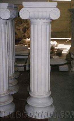 White Marble Column Pillar