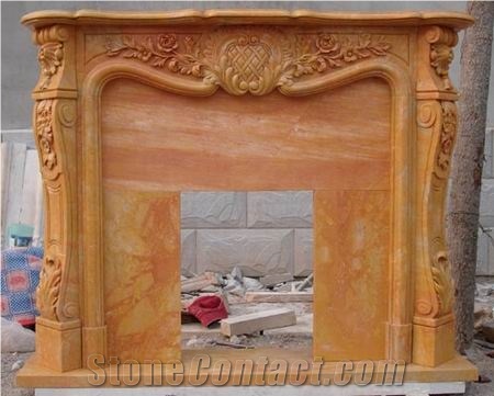 Gold Marble Carved Fireplace,Fireplace Design Ideas,Fireplace Decorating,Fireplace Surround,Natural Stone Fireplaces