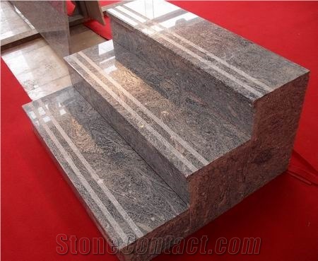 Granite Steps,Natural Stone Granite Decoration Stair Treads, Risers, Steps, Staircase, Threshold with Anti Slip, Bull Nose Round Long Edge,Staircases