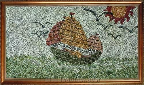 Pebble Stone Mosaic Picture Art Works