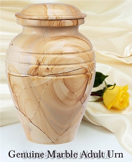 Teak Wood Marble Urn