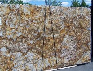 Golden Moon Granite Slab, Brazil Yellow Granite