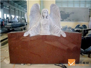 Red Granite Angel Monuments, Tombstones