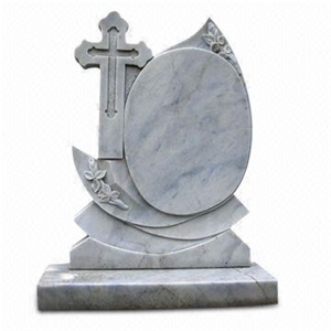 White Marble Gravestone,Cross Tombstone