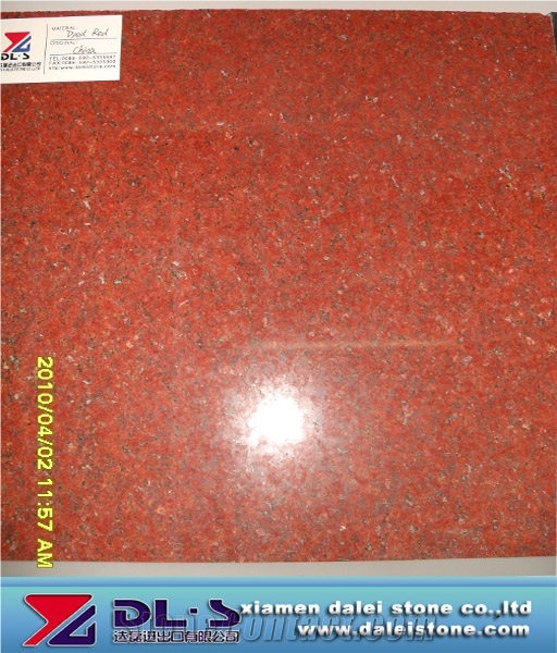 China Popular Cheap Dyed Red Granite Polished Tile and Slabs, Skirting, Wall Floor Covering, Natural Building Stone Decoration, Indoor Use, Factory Good Quality Prices