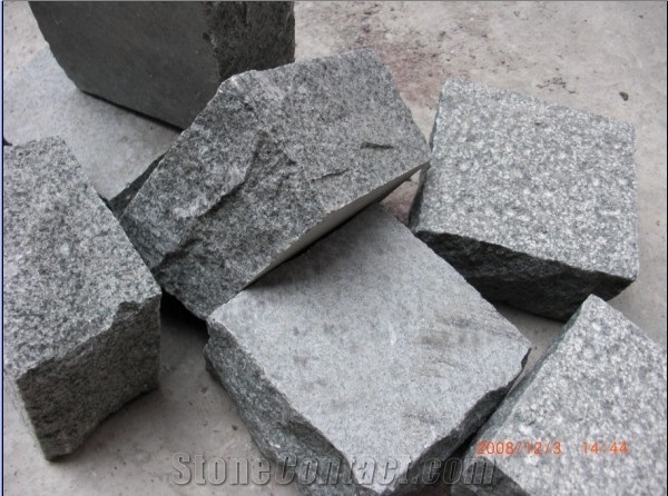 Shanxi Black and Dark Gray Granite Cobble Stone