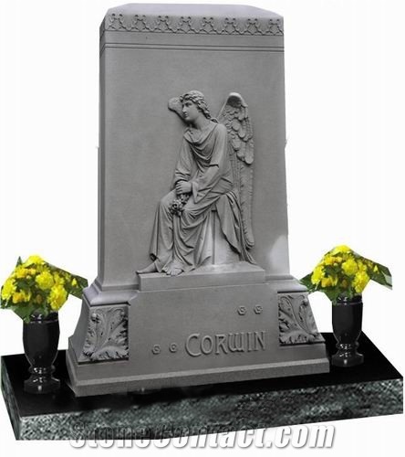 Granite Carving Headstone,Angel Monument 033