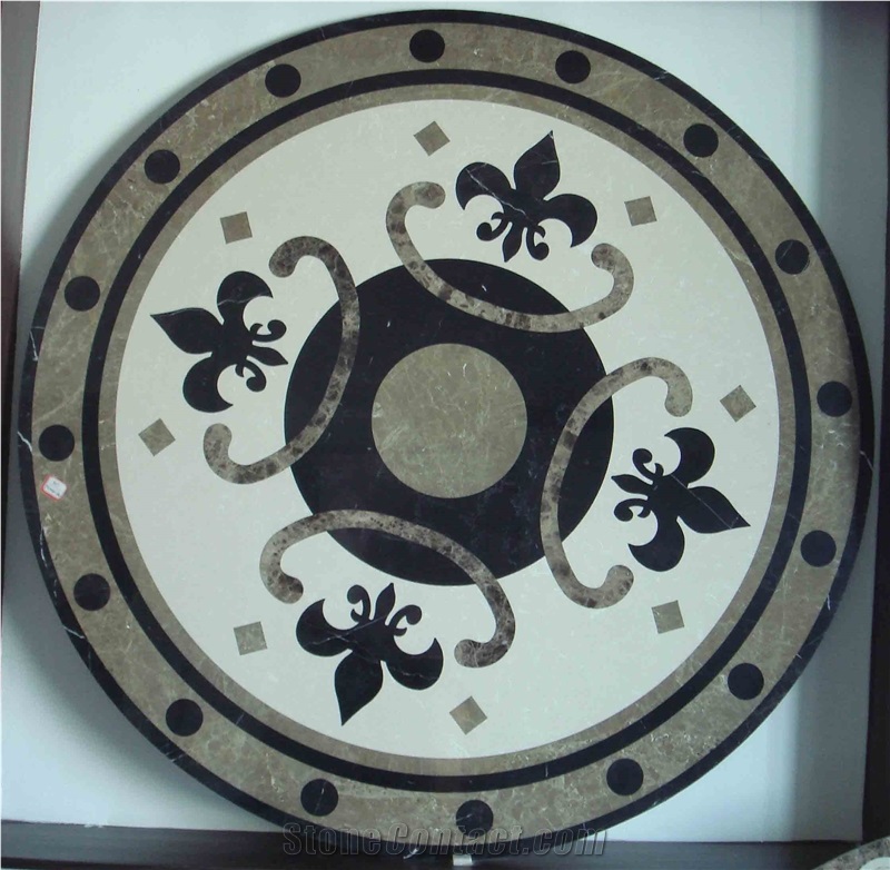 Marble Waterjet Medallions Round Shaped for Interior Flooring Coverig