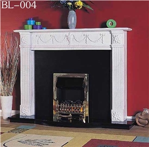 White Limestone Fireplaces Simple Design-Interior Stone
