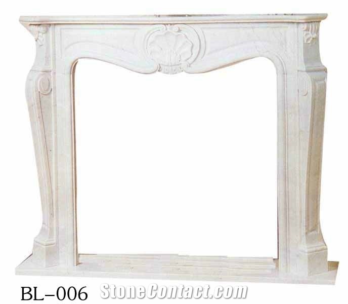 White Marble Fireplace Mantel-Iterior Stone Western Style