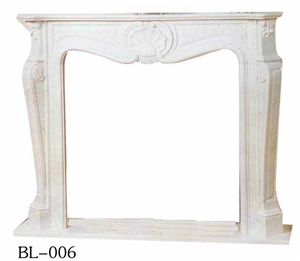White Marble Fireplace Mantel-Iterior Stone Western Style