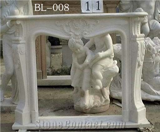 White Marble Fireplace Mantel,Professional Supplier-Interior Stone