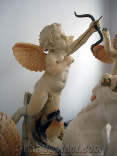 White Marble Person Angel Sculpture