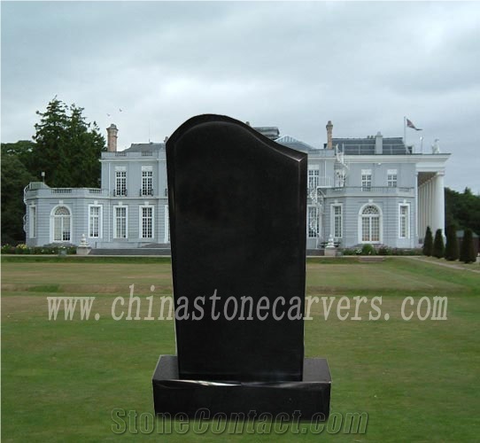 Hand Carved Black Granite Monument Russia Style