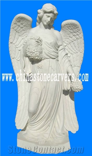 Hand Carved Marble Angel Statue