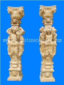 Hand Carved Stone Column