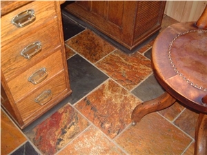 Rust Slate Kitchen Floor Tiles