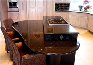 Black Galaxy Granite Kitcen Island