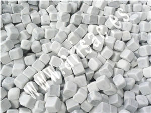 Rounded White Marble Cube
