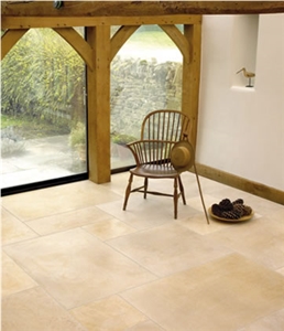 Sahara Beige Limestone Tumbled Floor Tile