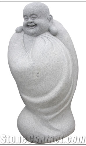 Grey Granite Buddha Sculpture