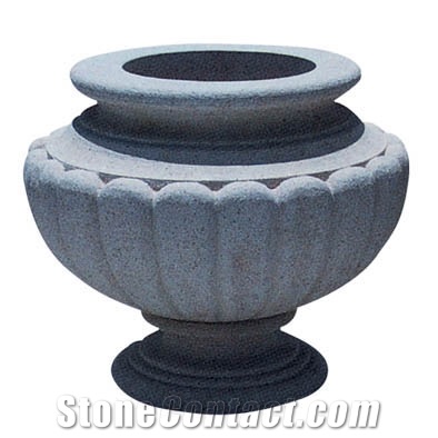 Grey Granite Flower Pot