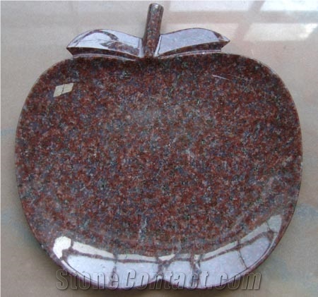 Red Granite Carved Plate