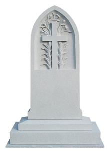 White Granite Family Monument,Cross Tombstone