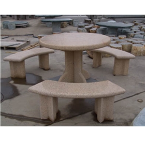 Yellow Granite Bench and Table