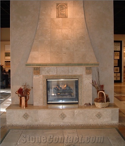 Fireplace in Travertine Antique from United States - StoneContact.com