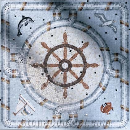 Mosaic Medallion - Captains Wheel (P)