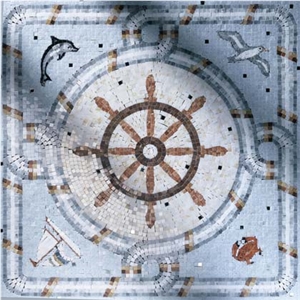 Mosaic Medallion - Captains Wheel (P)