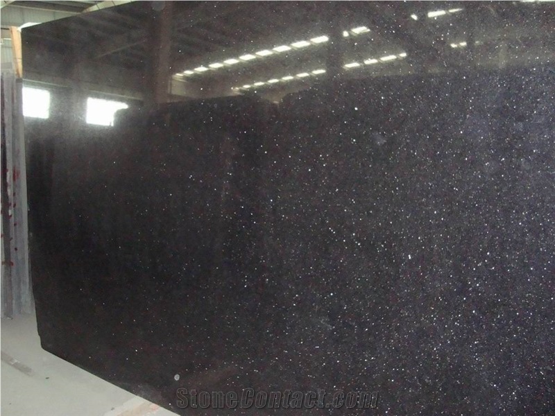 China Black Galaxy Granite Slabs & Tiles