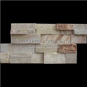 Culture Stone, Yellow Wood Quartzite,Quartzite Wall Cladding,Ledge Stone Stone Panel
