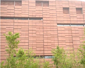 Red Sandstone Cladding and Facades, Sandstone Bricks and Cnc Wall Panels, Building Stone Ornaments