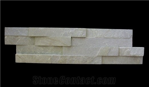 White Quartzite Culture Stone, Exposed Slate Wall Stone, Feature Stone Wall Decor, Ledge Stone Wall Cladding