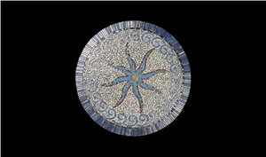 Lava Stone Rug Mosaic Medallion