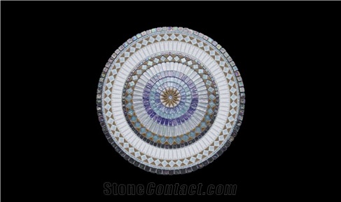 Natural Stone Mosaic Cavalli Medallion