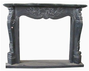 Black Granite Fireplace Production Mantel