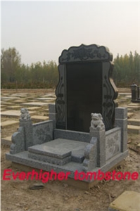 Black Granite Japanese Gravestone,Monument