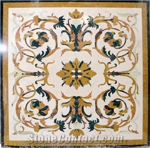 Flooring Stone Medallion, Waterjet Mosaic Pattern