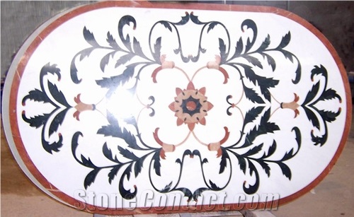 Marble Mosaic Pattern Medallion Inlay Flooring