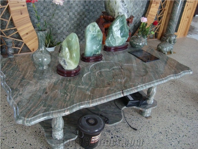 Rectangle Marble Table Top, Green Marble Tables