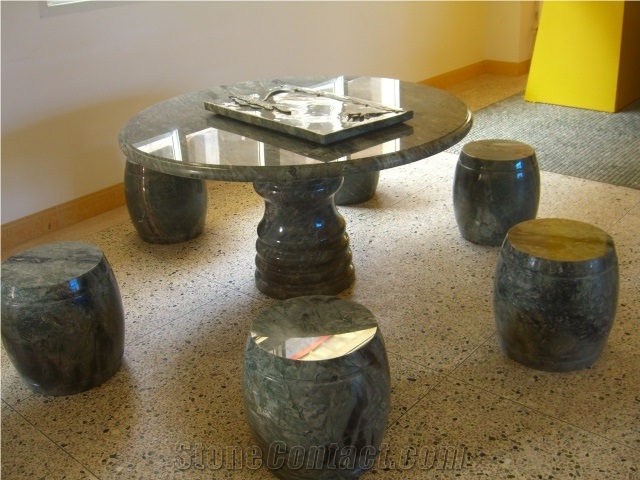 Round Marble Table Top，marble Bench and Table