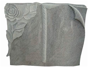 Grey Granite Carving Tombstone 061