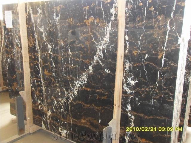 Black Gold Marble Slab, Pakistan Black Marble