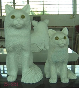 White Granite Animal Sculpture
